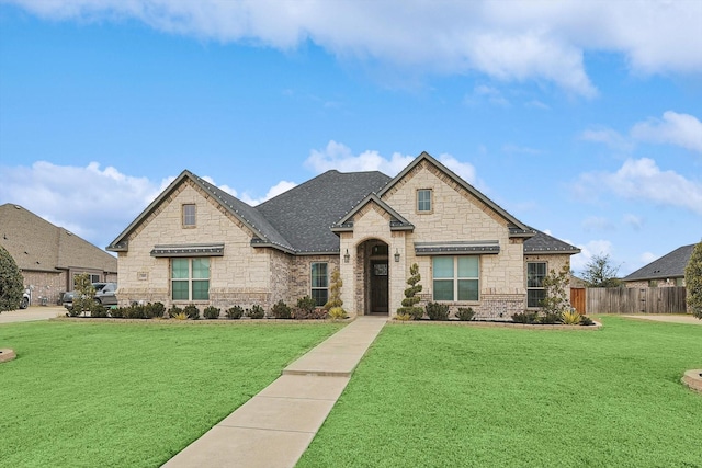 view of front of home featuring a front yard