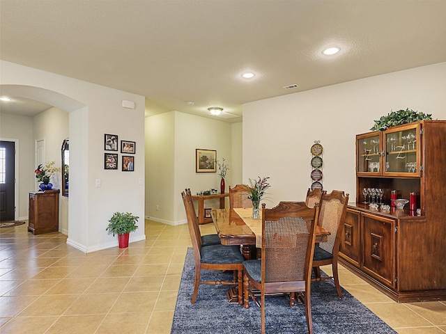 view of tiled dining room