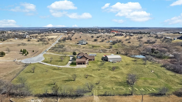 aerial view with a rural view