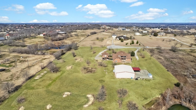 aerial view with a rural view