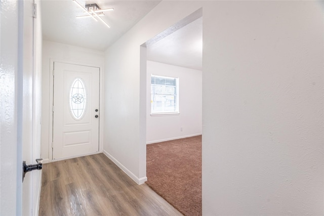 foyer with hardwood / wood-style floors