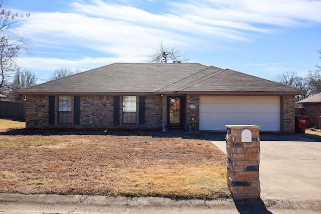 ranch-style home with a garage