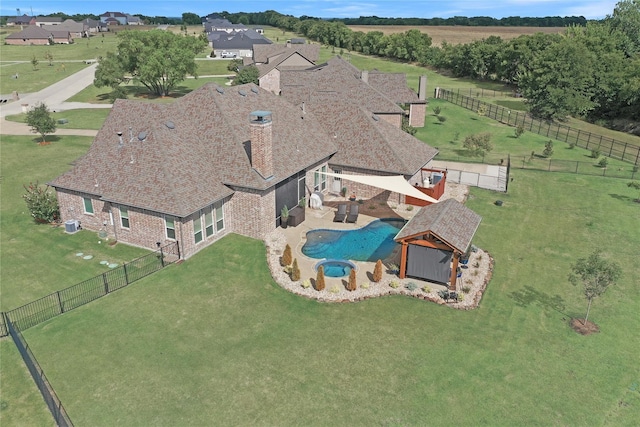 aerial view featuring a rural view