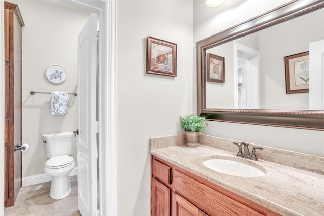 bathroom with toilet and vanity