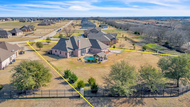 bird's eye view with a residential view