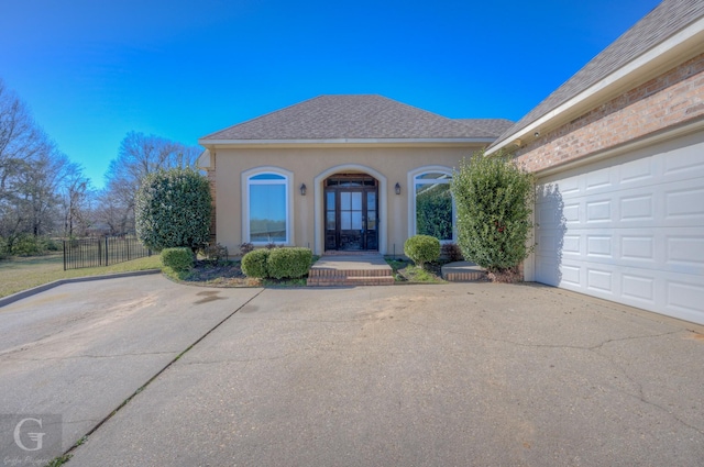 front facade with a garage