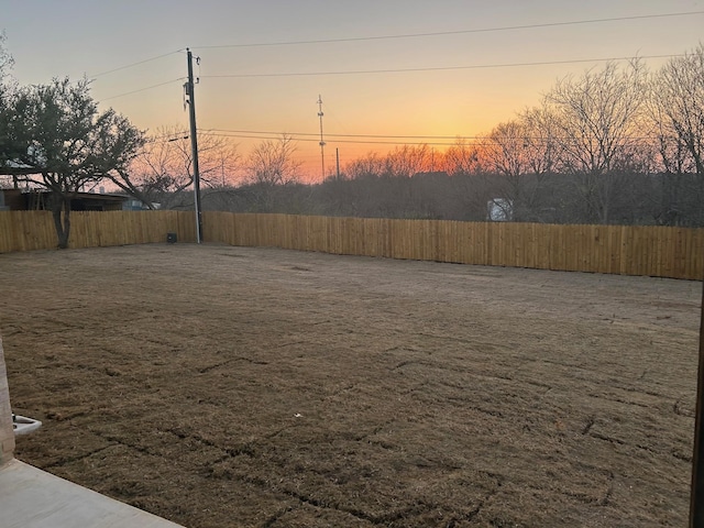 view of yard featuring fence