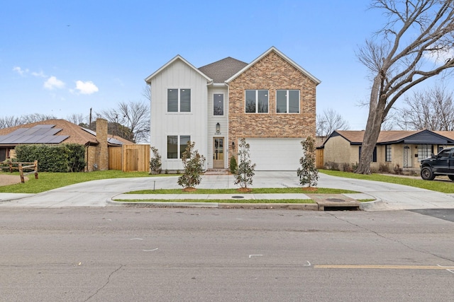 front facade with a garage