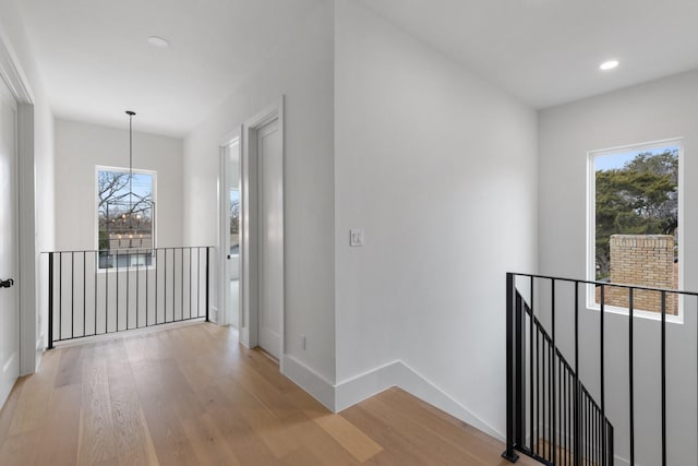 corridor featuring light hardwood / wood-style flooring