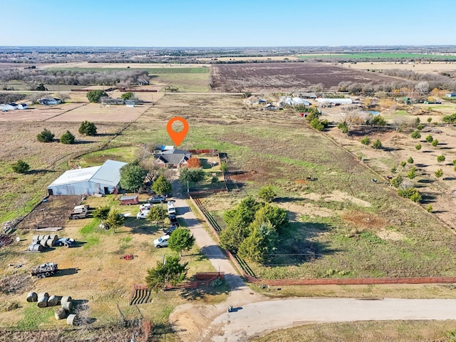 bird's eye view with a rural view