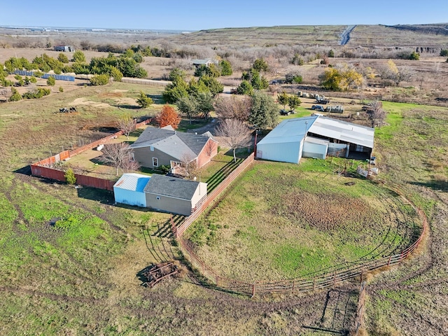 drone / aerial view with a rural view