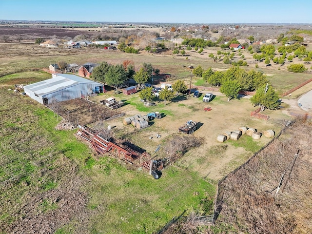 drone / aerial view with a rural view