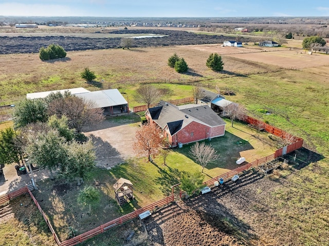 drone / aerial view with a rural view