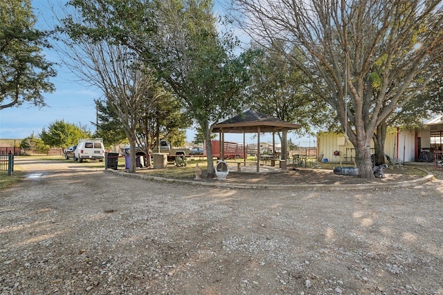 view of yard with a gazebo