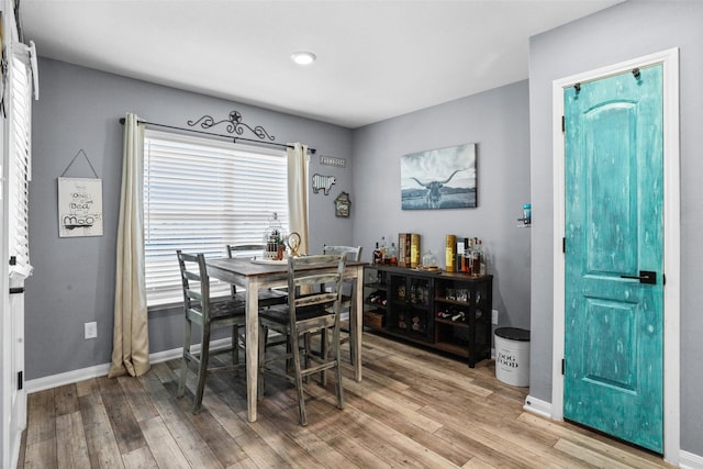 dining room with wood-type flooring