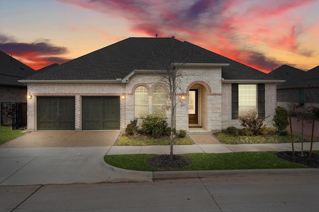 view of front of home with a garage