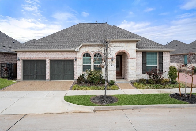 view of front of house with a garage