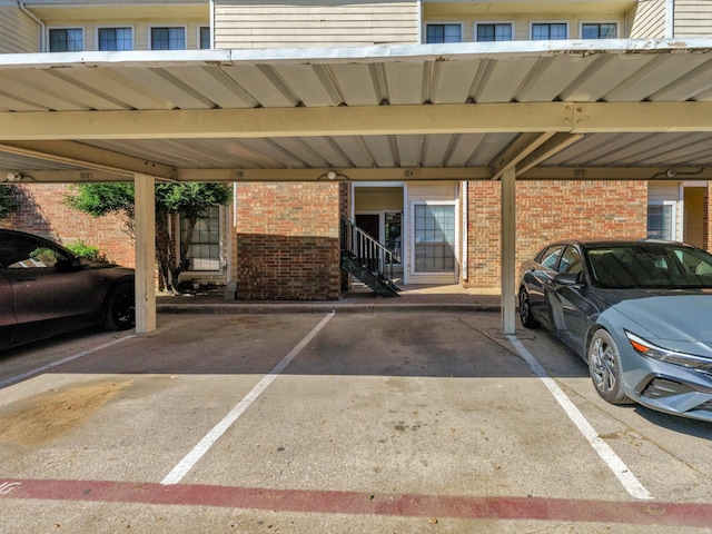 view of parking featuring a carport