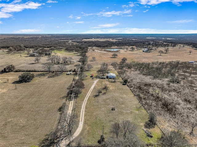 aerial view featuring a rural view