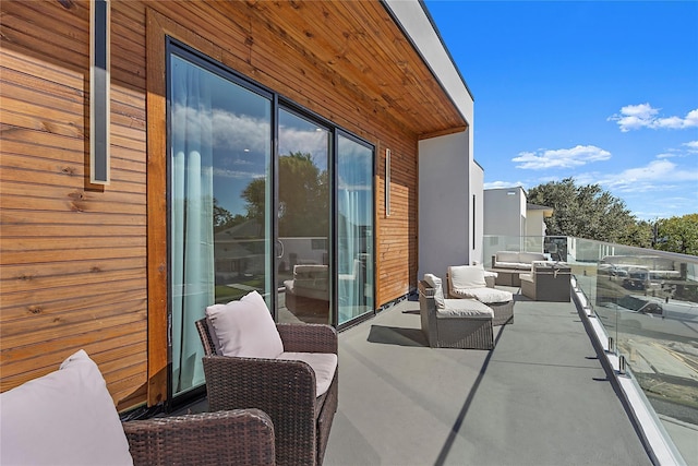 balcony featuring an outdoor living space