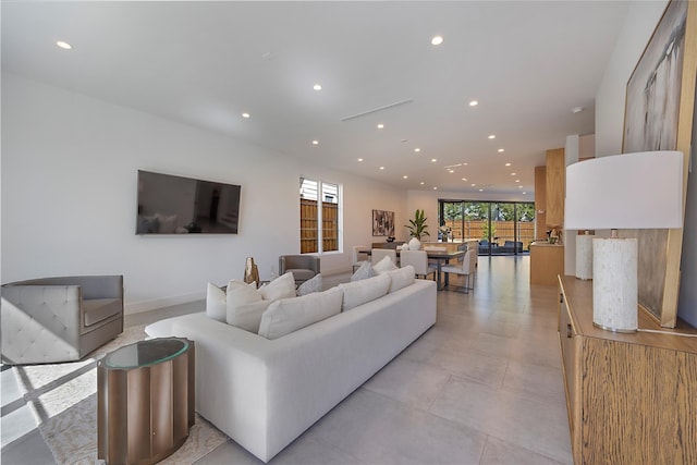 living room featuring expansive windows