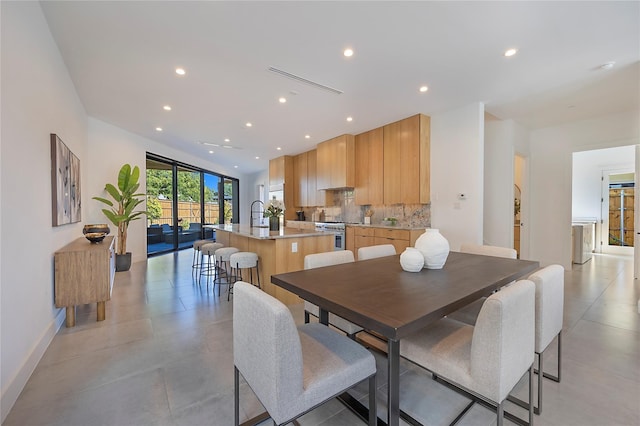 dining room with sink