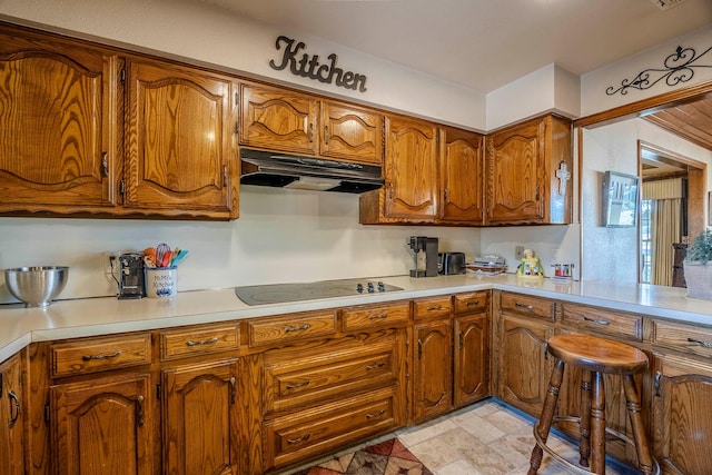 kitchen featuring black electric cooktop