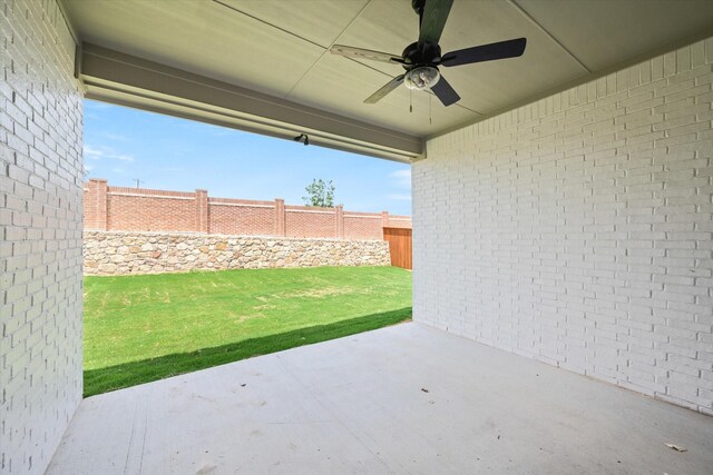 view of patio / terrace with ceiling fan