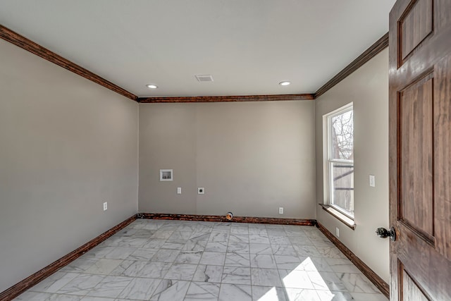 empty room with ornamental molding