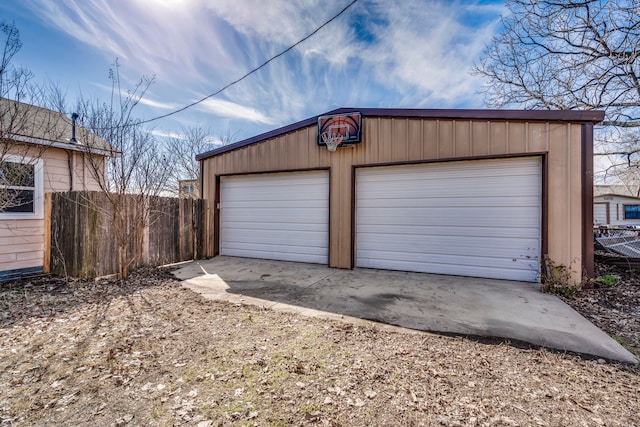 view of garage