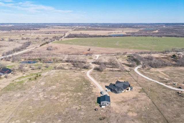 aerial view with a rural view