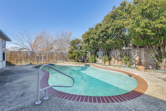 view of pool with a fenced in pool, a patio area, and a fenced backyard