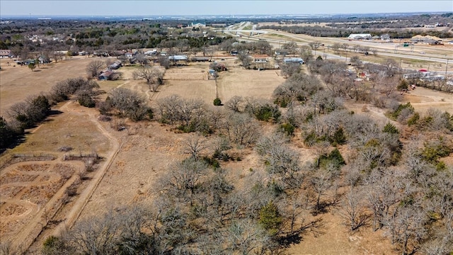 aerial view featuring a rural view