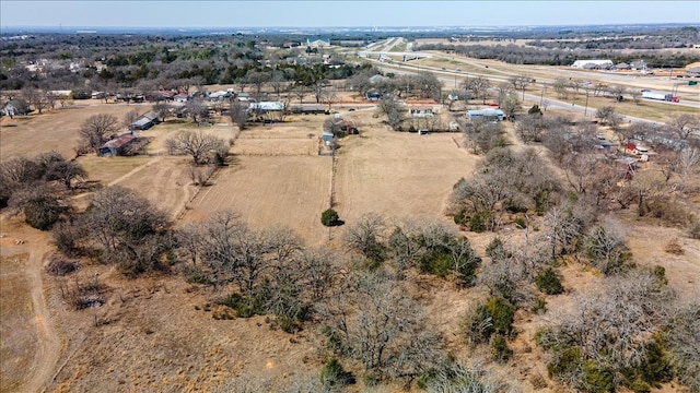 aerial view with a rural view