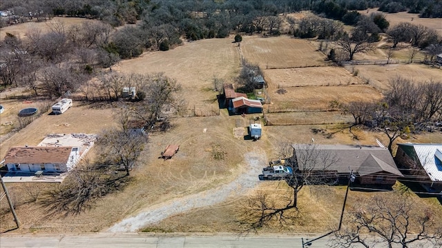 bird's eye view with a rural view