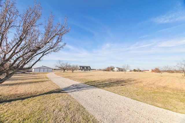 view of street with a rural view