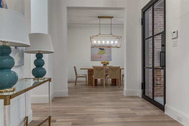 hallway featuring light wood-type flooring