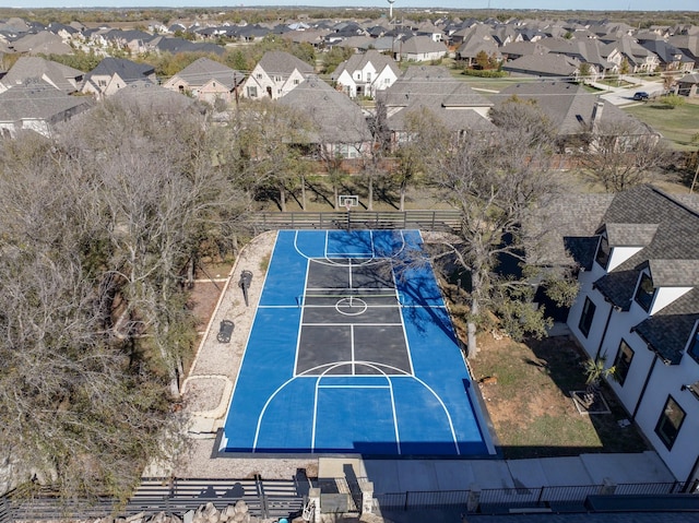 110 Quiet Hill Cir, Copper Canyon, TX 76226 - view of basketball court featuring community basketball court, a residential view, and fence