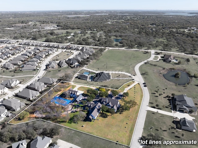 110 Quiet Hill Cir, Copper Canyon, TX 76226 - aerial view of residential area featuring property parcel outlined