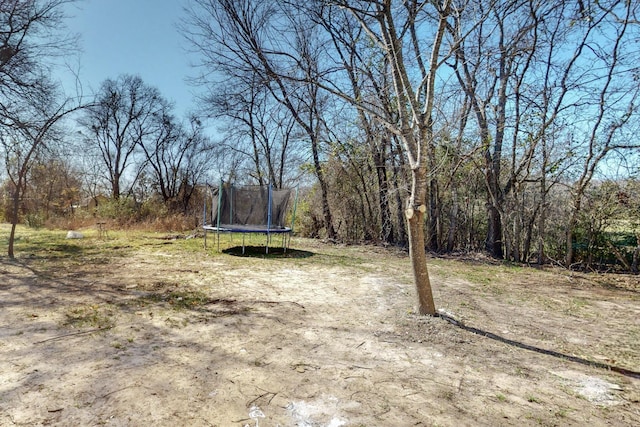 view of yard featuring a trampoline