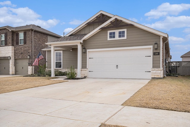 view of front of house with a garage