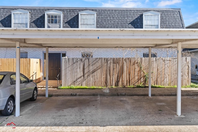 view of car parking with a carport