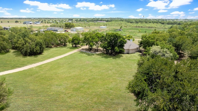 bird's eye view with a rural view