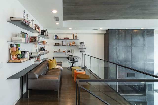 interior space with hardwood / wood-style floors