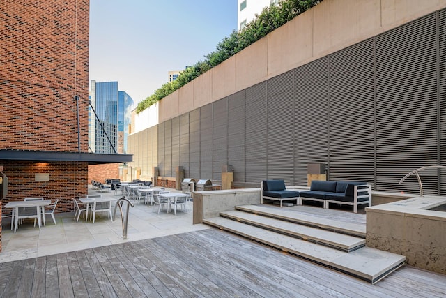 deck with an outdoor hangout area