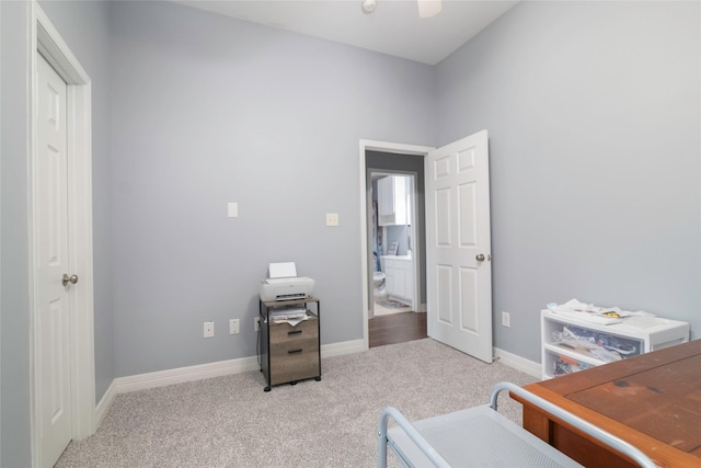 view of carpeted bedroom