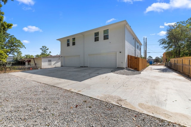 exterior space featuring a garage