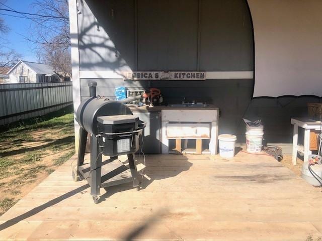 view of patio / terrace with a grill