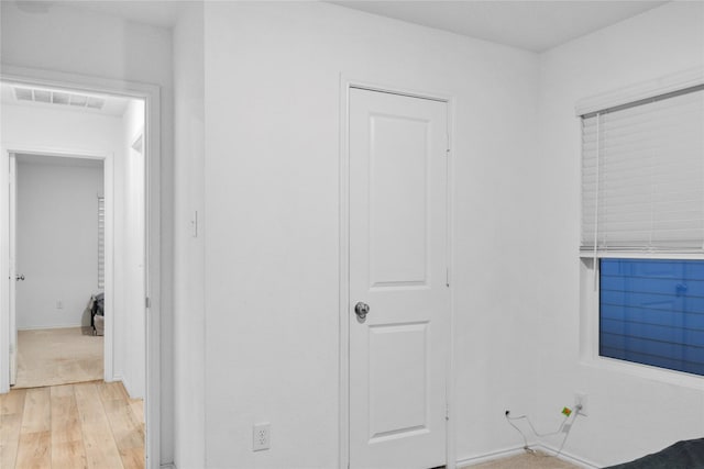 interior space with light hardwood / wood-style flooring