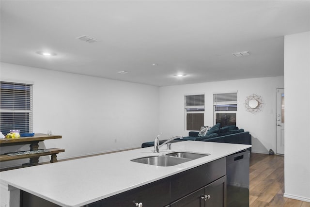 5405 Lavender Dr, Princeton, TX 75407 - kitchen with a sink, dishwasher, open floor plan, light countertops, and recessed lighting